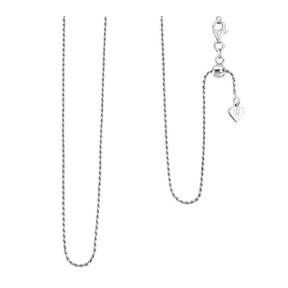 Italian Rhodium Over Sterling Rope Chain Necklace 22" 3.5 - Picture 2 of 6